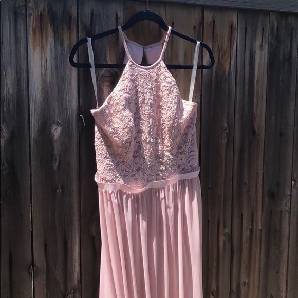 David's Bridal Dresses & Skirts - Cameo long high neck open back dress